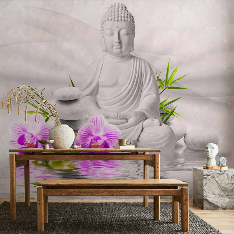 Photo Wallpaper Buddha and pink orchids 61421 additionalImage 6