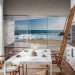 Photo Wallpaper Beach house - landscape with window view of blue sky and sea 64121 additionalThumb 6