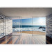 Photo Wallpaper Beach house - landscape with window view of blue sky and sea 64121 additionalThumb 1