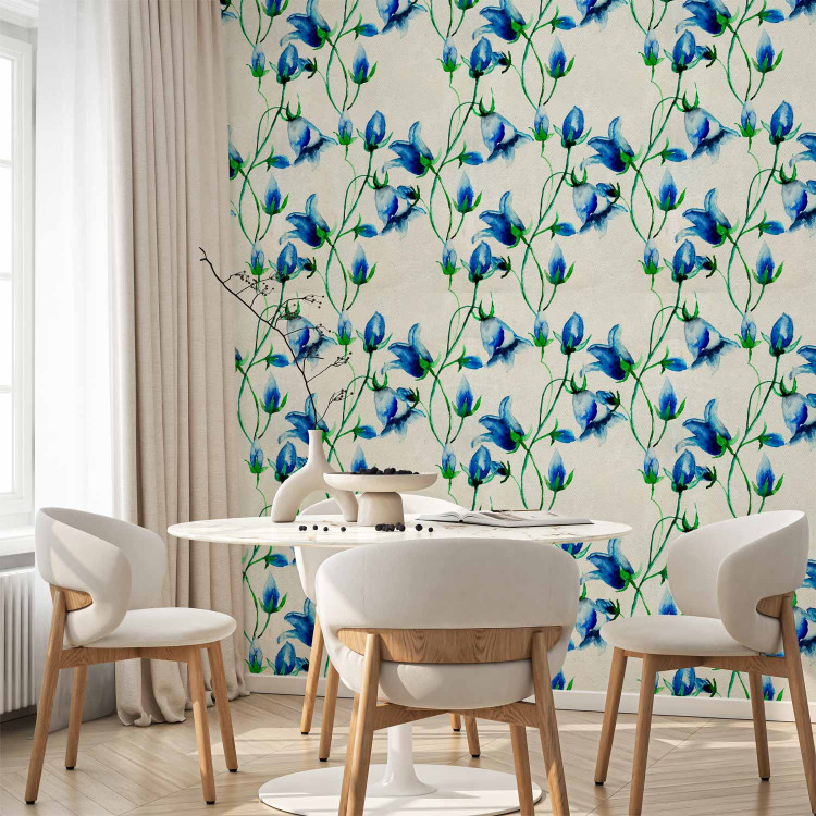Modern Wallpaper Blue Bell Flowers 92021