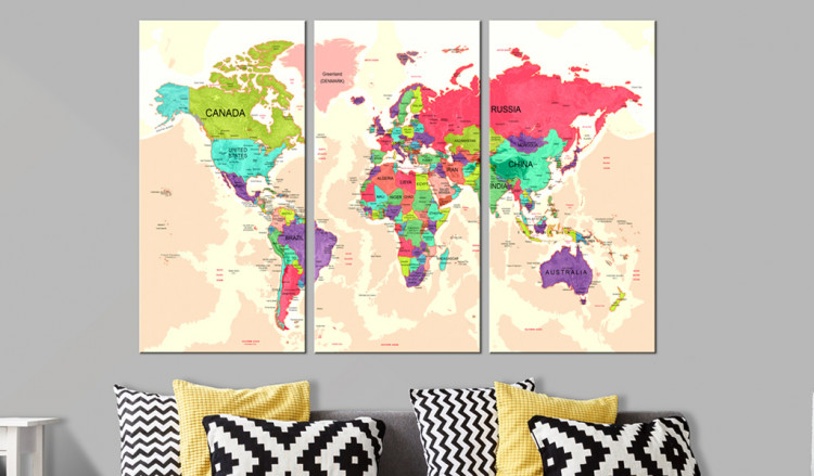 Decorative Pinboard Geography of Colours [Cork Map] 92221 additionalImage 3