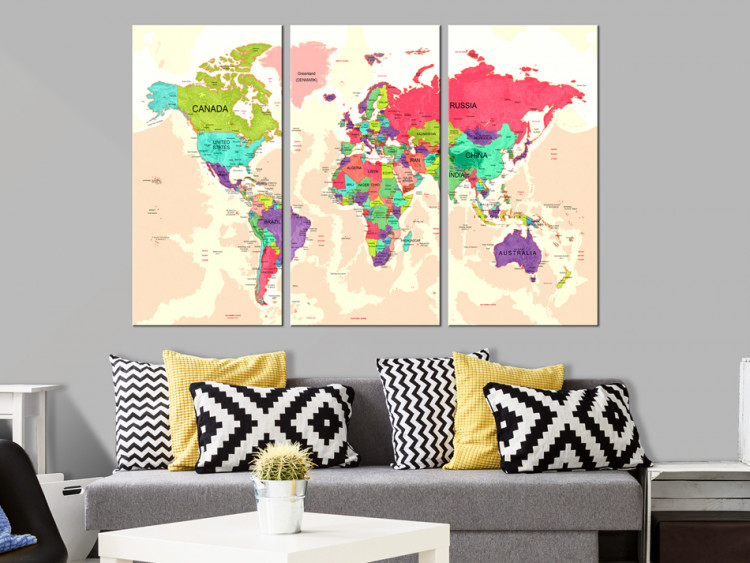 Decorative Pinboard Geography of Colours [Cork Map] 92221 additionalImage 4