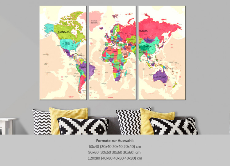Decorative Pinboard Geography of Colours [Cork Map] 92221 additionalImage 7