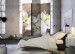 Room Divider Screen Orchid Immaculateness - white orchid flower on a stone texture 95321 additionalThumb 2