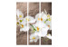 Room Divider Screen Orchid Immaculateness - white orchid flower on a stone texture 95321 additionalThumb 3