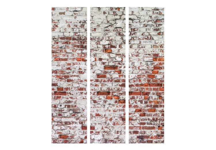 Room Divider Screen Echo of Past Days - urban texture of red brick with white detail 95421 additionalImage 3