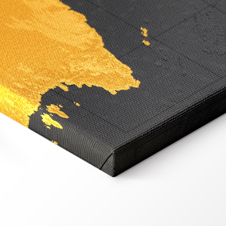 Canvas Yellow Continents (1-part) - Colorful Black-Gold World Map 95921 additionalImage 12