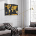 Canvas Yellow Continents (1-part) - Colorful Black-Gold World Map 95921 additionalThumb 10