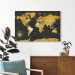 Canvas Yellow Continents (1-part) - Colorful Black-Gold World Map 95921 additionalThumb 9