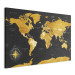 Canvas Yellow Continents (1-part) - Colorful Black-Gold World Map 95921 additionalThumb 2