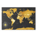 Canvas Yellow Continents (1-part) - Colorful Black-Gold World Map 95921 additionalThumb 7