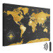 Canvas Yellow Continents (1-part) - Colorful Black-Gold World Map 95921 additionalThumb 8