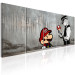 Canvas Mario Bros on Concrete (5-piece) - Urban Graffiti in Banksy Style 106531 additionalThumb 2