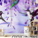 Wall Mural Flying hummingbirds - flying birds motif among flowers in purple 108031 additionalThumb 6