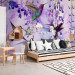 Wall Mural Flying hummingbirds - flying birds motif among flowers in purple 108031 additionalThumb 5
