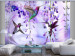Wall Mural Flying hummingbirds - flying birds motif among flowers in purple 108031