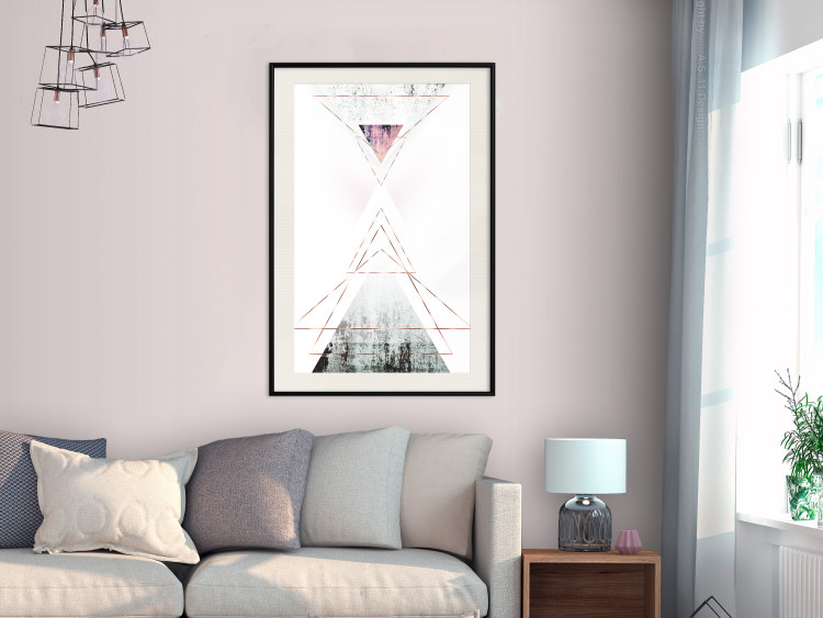 Wall Poster Geometric Abstraction - modern composition with golden triangles 114431 additionalImage 22