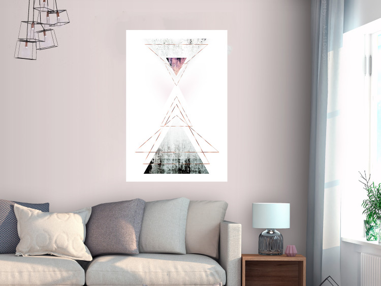 Wall Poster Geometric Abstraction - modern composition with golden triangles 114431 additionalImage 2