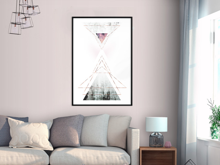 Wall Poster Geometric Abstraction - modern composition with golden triangles 114431 additionalImage 4