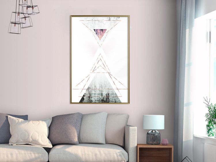 Wall Poster Geometric Abstraction - modern composition with golden triangles 114431 additionalImage 5