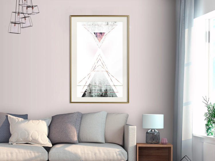 Wall Poster Geometric Abstraction - modern composition with golden triangles 114431 additionalImage 21