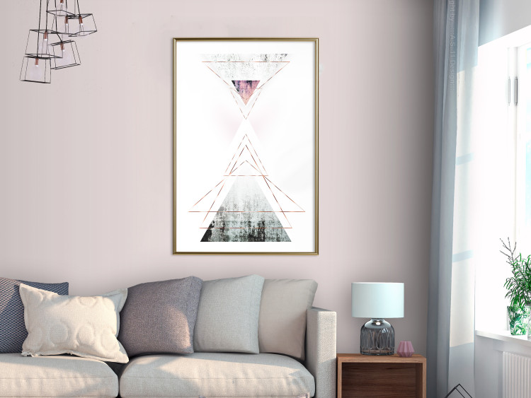 Wall Poster Geometric Abstraction - modern composition with golden triangles 114431 additionalImage 13