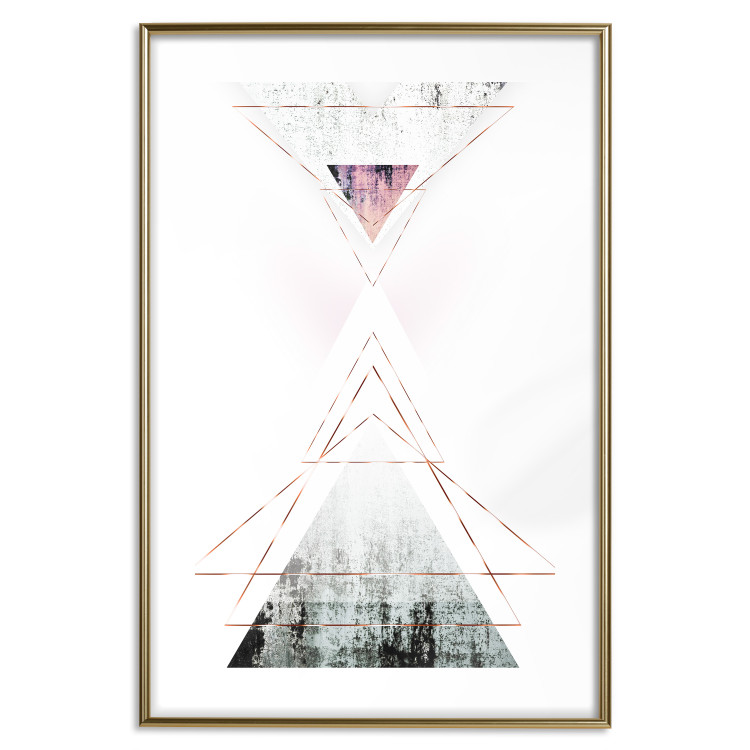 Wall Poster Geometric Abstraction - modern composition with golden triangles 114431 additionalImage 14