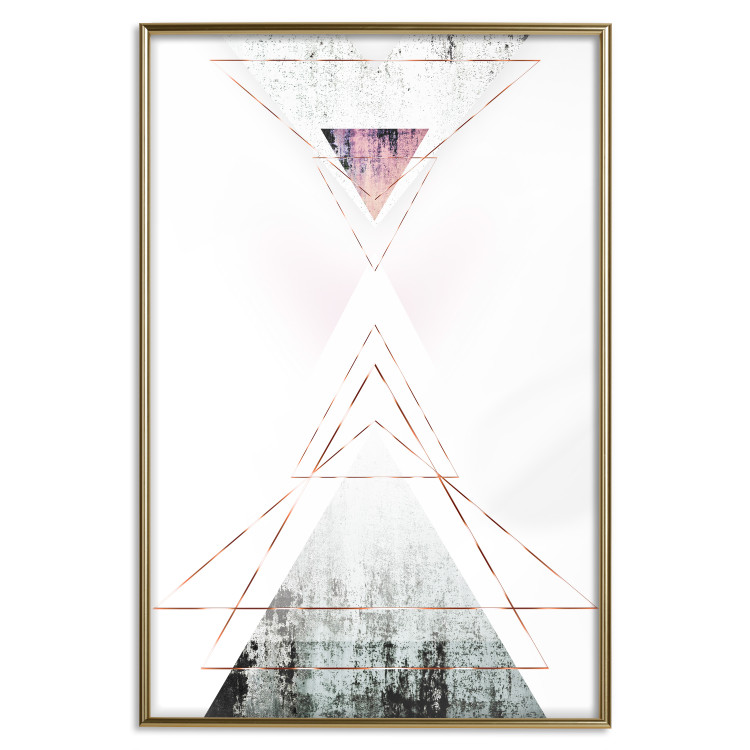 Wall Poster Geometric Abstraction - modern composition with golden triangles 114431 additionalImage 16