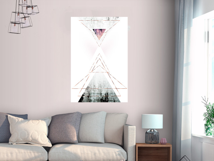 Wall Poster Geometric Abstraction - modern composition with golden triangles 114431 additionalImage 17