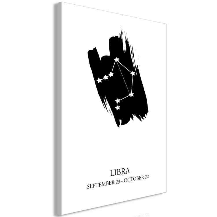 Canvas Print Libra - black and white graphic depicting the sign of the zodiac 114831 additionalImage 2