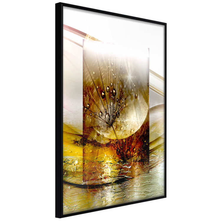 Wall Poster Thought - geometric abstraction with dandelions in golden shades 118331 additionalImage 9