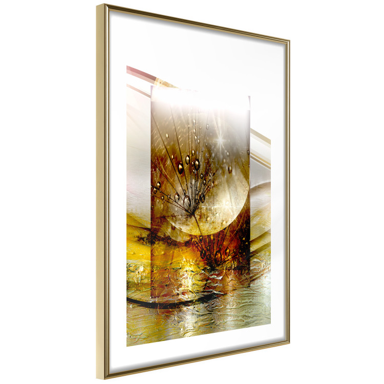 Wall Poster Thought - geometric abstraction with dandelions in golden shades 118331 additionalImage 4
