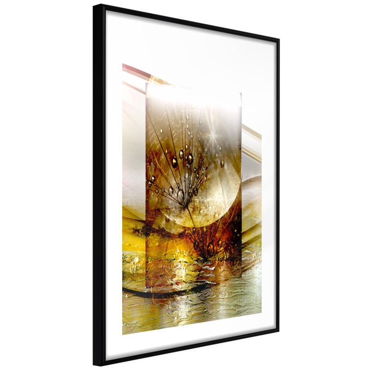 Wall Poster Thought - geometric abstraction with dandelions in golden shades 118331 additionalImage 3