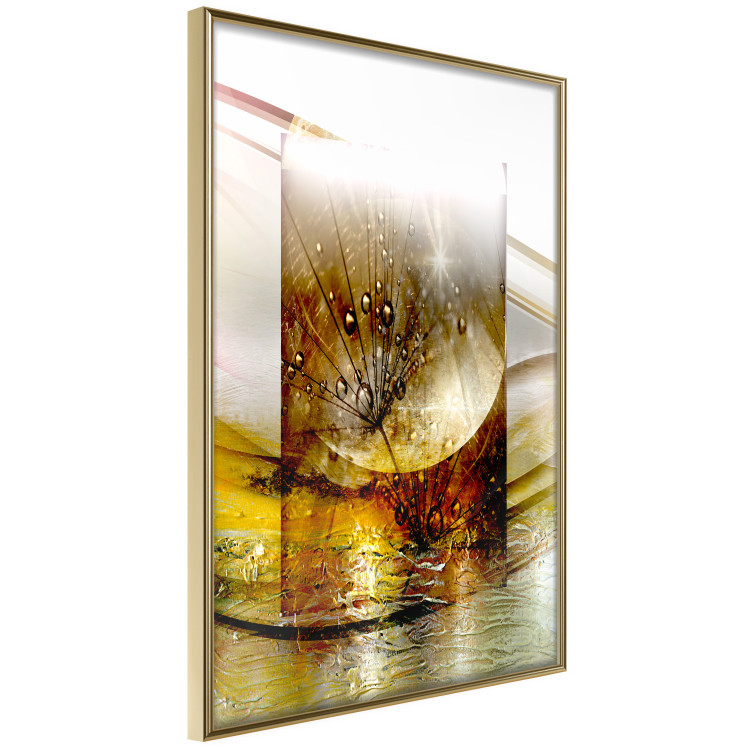 Wall Poster Thought - geometric abstraction with dandelions in golden shades 118331 additionalImage 8