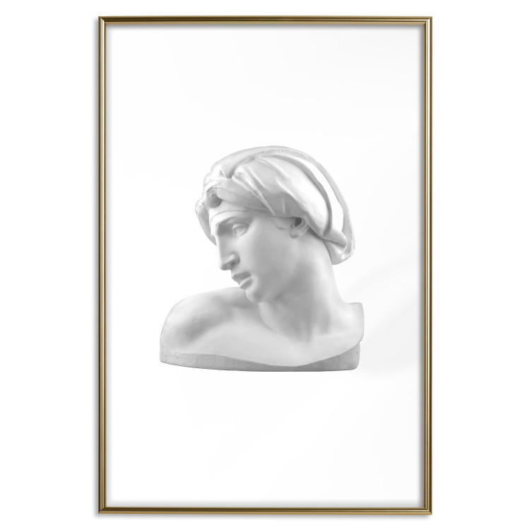 Wall Poster Michelangelo - simple composition on a white background with a sculpture of a male face 119131 additionalImage 14