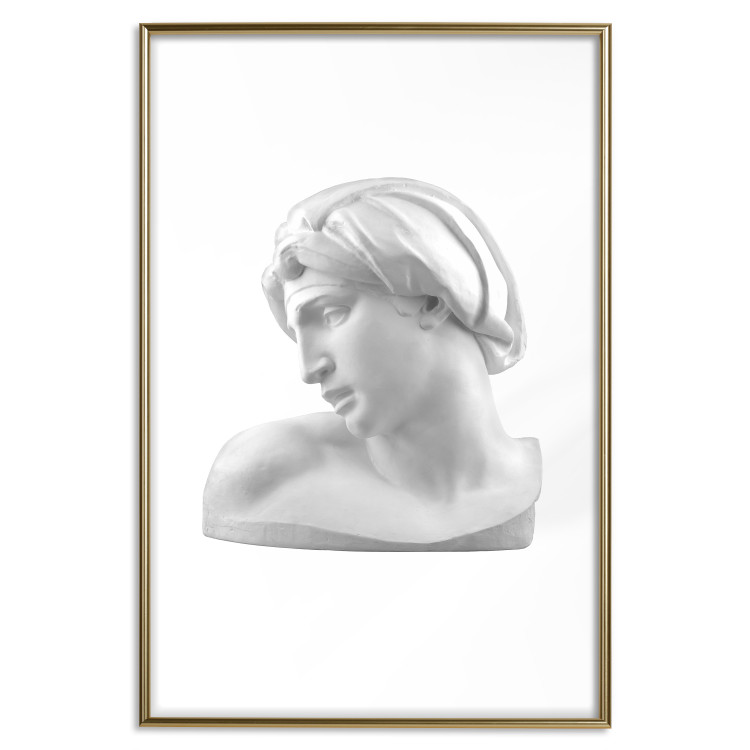 Wall Poster Michelangelo - simple composition on a white background with a sculpture of a male face 119131 additionalImage 16