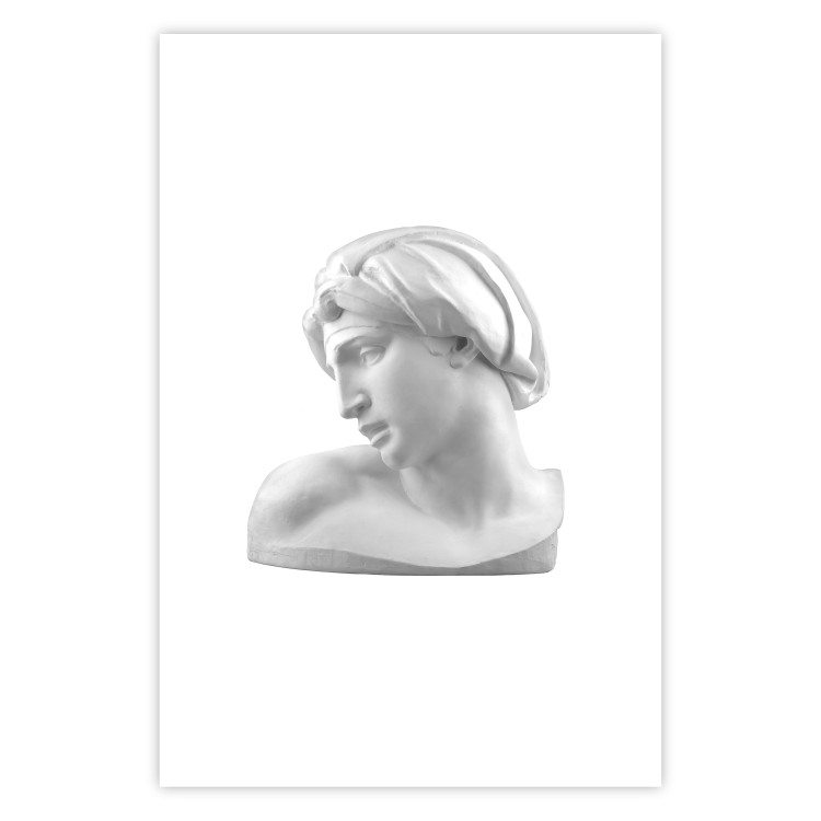 Wall Poster Michelangelo - simple composition on a white background with a sculpture of a male face 119131 additionalImage 19