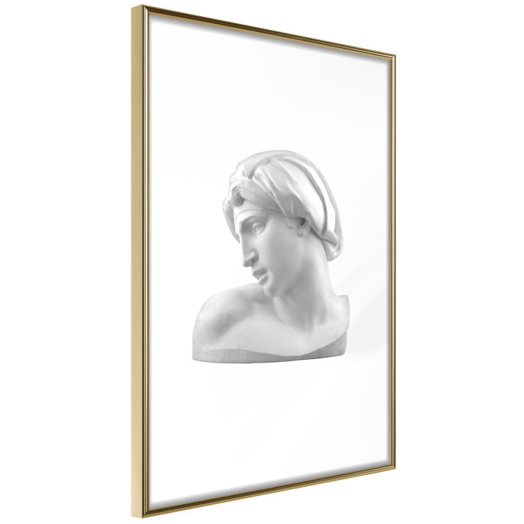Wall Poster Michelangelo - simple composition on a white background with a sculpture of a male face 119131 additionalImage 6