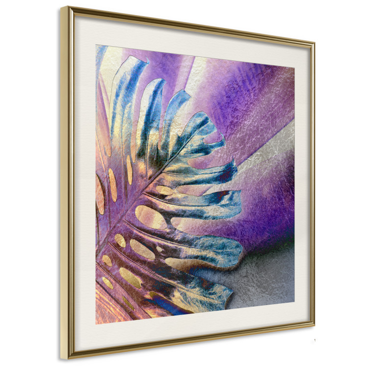 Wall Poster Colorful Monstera - colorful abstraction with a leaf of an exotic plant 120831 additionalImage 2