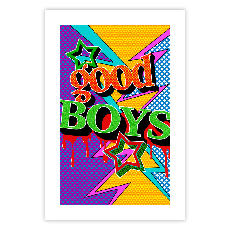 Poster Good Boys - artistic English text in a colorful pop art motif 122731 additionalImage 25