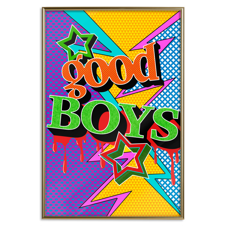 Poster Good Boys - artistic English text in a colorful pop art motif 122731 additionalImage 16