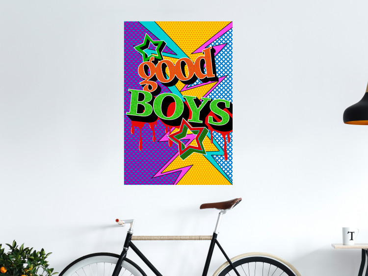 Poster Good Boys - artistic English text in a colorful pop art motif 122731 additionalImage 23