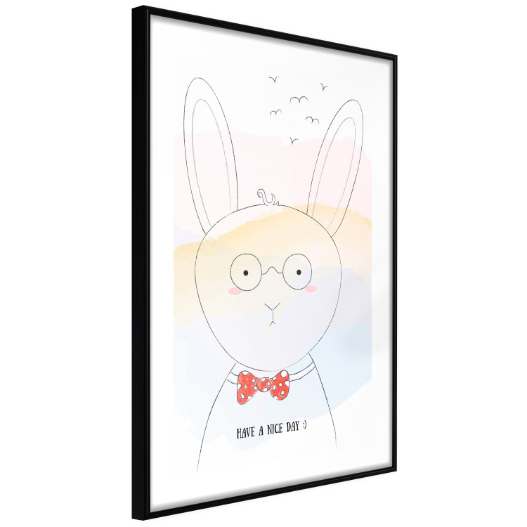 Wall Poster Greetings from Rabbit - animal with glasses and English texts 122931 additionalImage 11