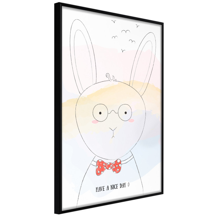 Wall Poster Greetings from Rabbit - animal with glasses and English texts 122931 additionalImage 10