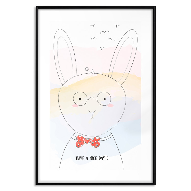 Wall Poster Greetings from Rabbit - animal with glasses and English texts 122931 additionalImage 17