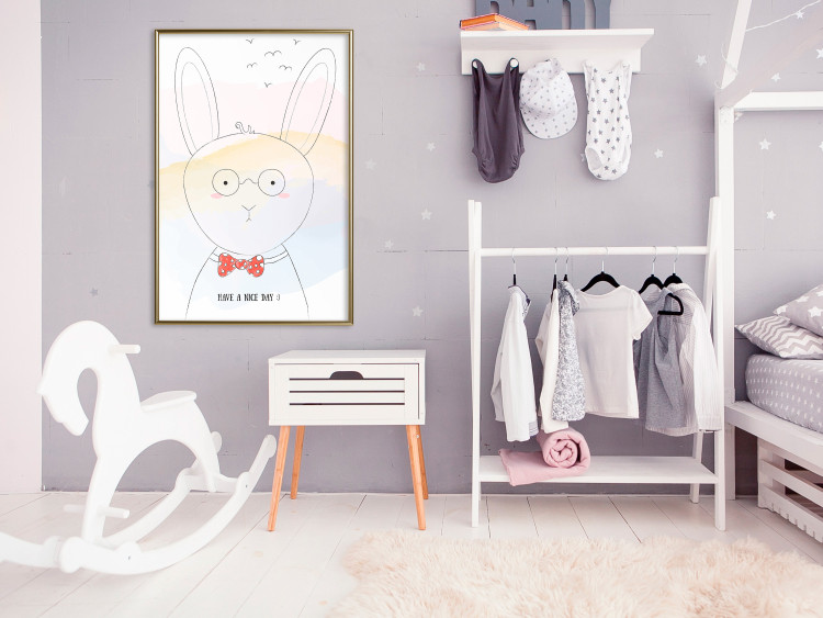Wall Poster Greetings from Rabbit - animal with glasses and English texts 122931 additionalImage 7