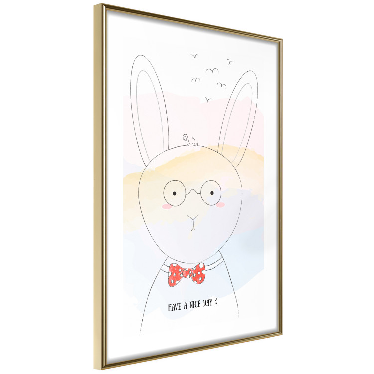 Wall Poster Greetings from Rabbit - animal with glasses and English texts 122931 additionalImage 8
