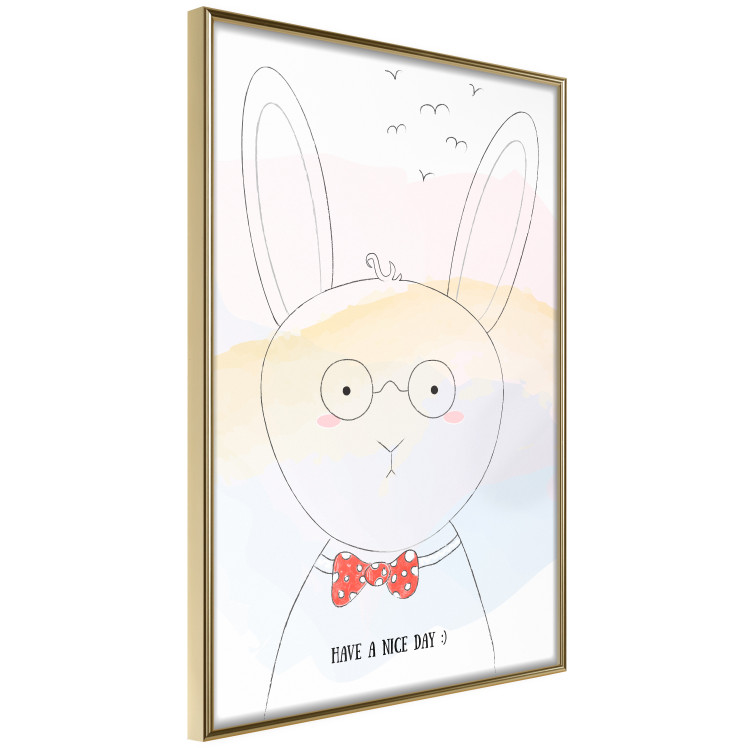 Wall Poster Greetings from Rabbit - animal with glasses and English texts 122931 additionalImage 12