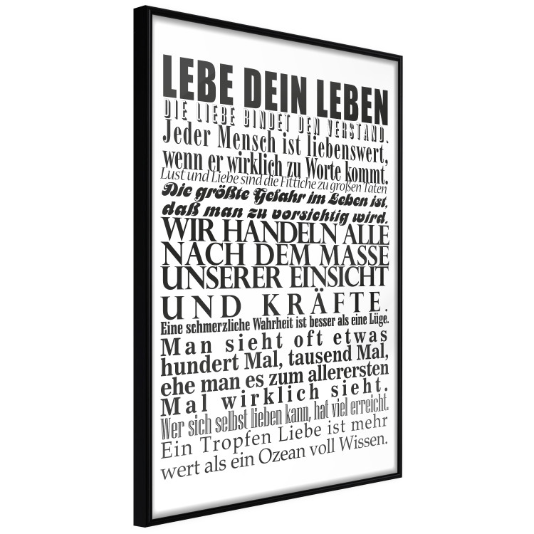 Poster Lebe dein Leben - black German text in the form of a quote 123131 additionalImage 6