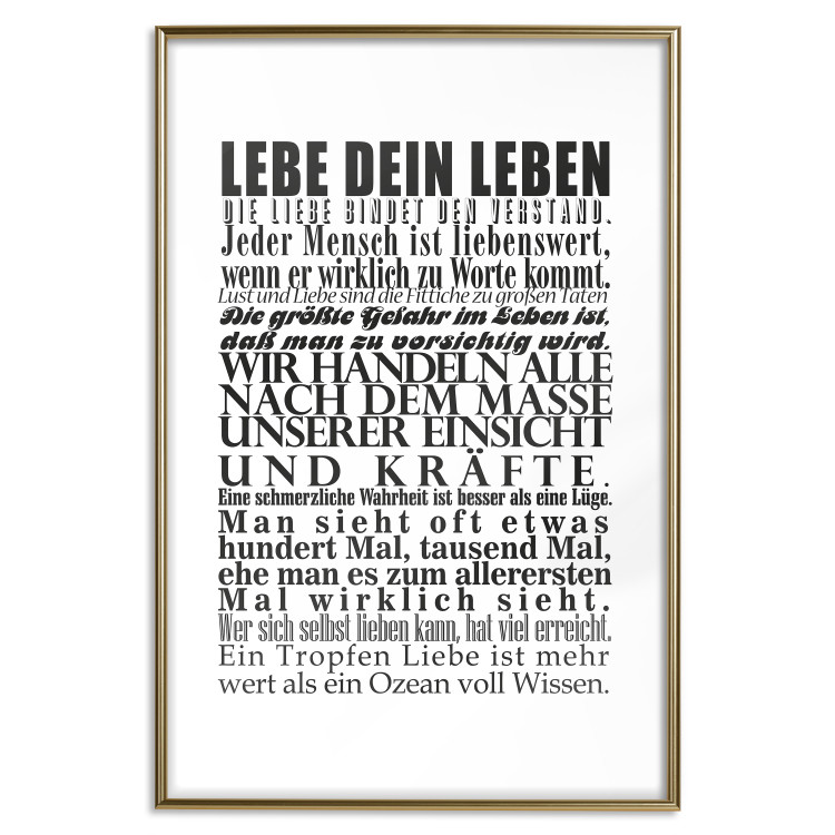 Poster Lebe dein Leben - black German text in the form of a quote 123131 additionalImage 14